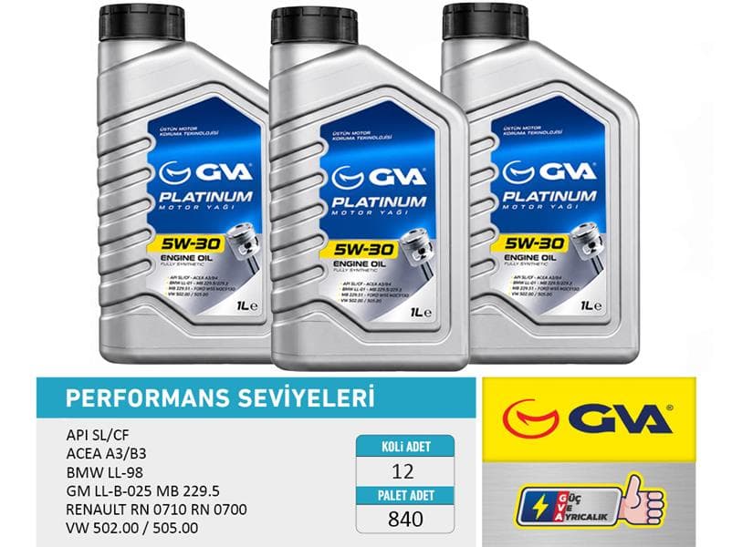 Motor Yağı 5W30 1 LT Platinum Tam Sentetik Api SL/CF