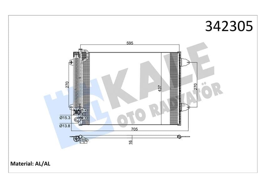 Klima Kondenseri Passat 05> 577x439x16 Al/brz