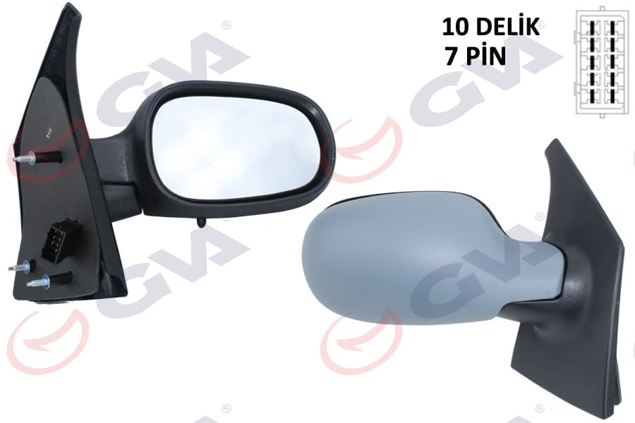 Diş Dikiz Aynasi Sağ Megane Scenic 97> Elektrikli İsitmali Sensörlü Astarli Konveks 7 Fiş VM-133NEHPR