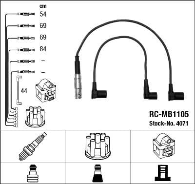 Atesleme Kablosu Seti Mercedes M102 M111 W201 W123 C123 W124 C124