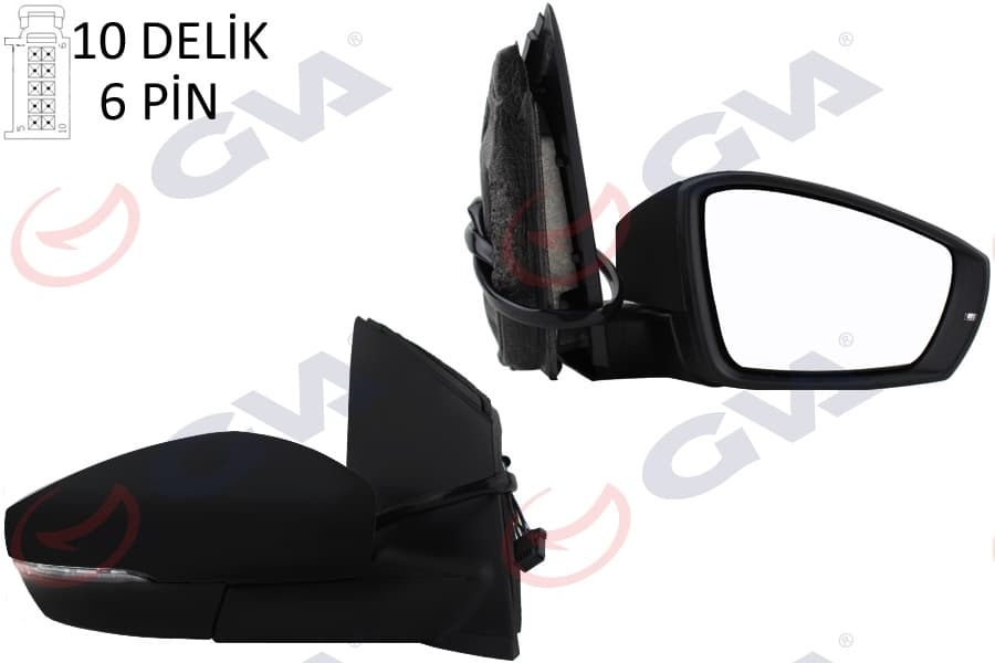 Diş Dikiz Aynasi Sağ Polo 09> Elektrikli İsitmali Sinyalli Asferik 6 Fiş VM-388NEHR