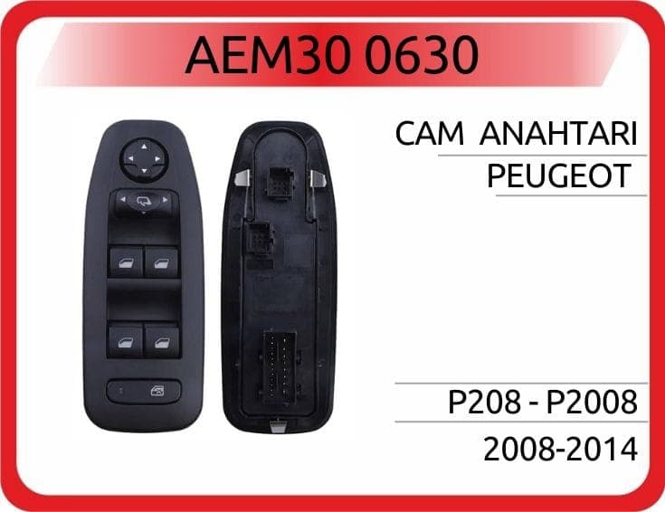 Cam Açma Düğmesi Anahtarı Ön Sol Peugeot P208-P2008 12>19