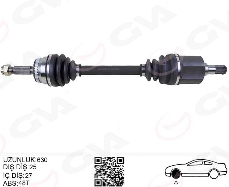 Komple Aks Sol Getz 1.5 CRDi 03-09 Abs Li 48DİŞ 630 MM