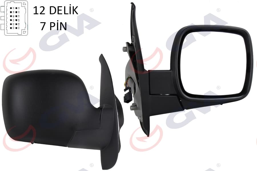 Diş Dikiz Aynasi Sağ Kangoo 08> Elektrikli İsitmali Sensörlü Konveks 7 Fiş VM-6131EHSR