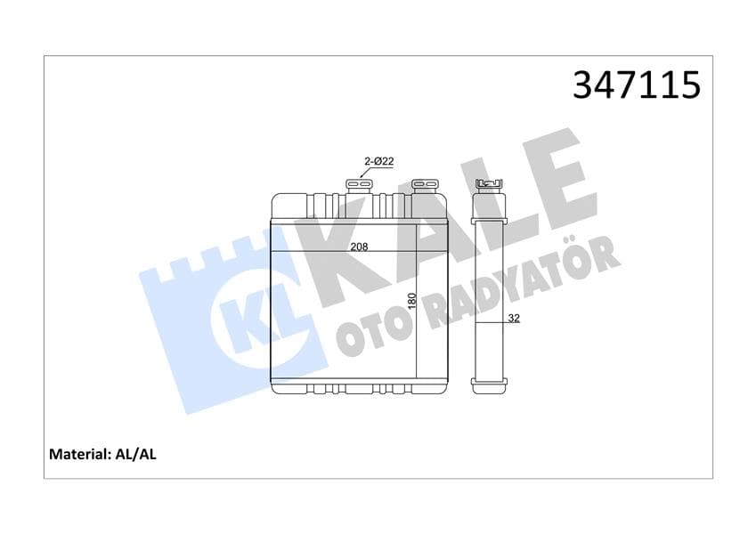 Kalorifer Radyatörü Astra G-Zafira 206x180x32