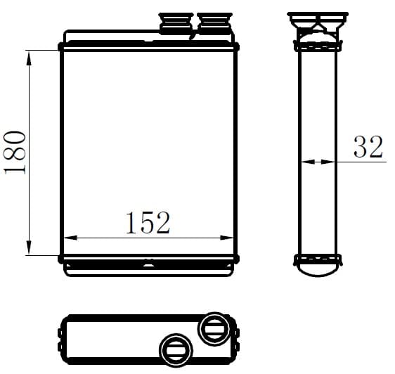 Kalorifer Radyatörü Peugeot P308 13>21 Citroen C3 09>16 C4 Cactus 14> DS3 09>15
