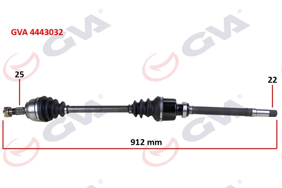 Komple Aks Sağ Peugeot P307 00>07 Citroen C4 04>11 1.4-1.6 Manuel Şanzıman 912x25x22