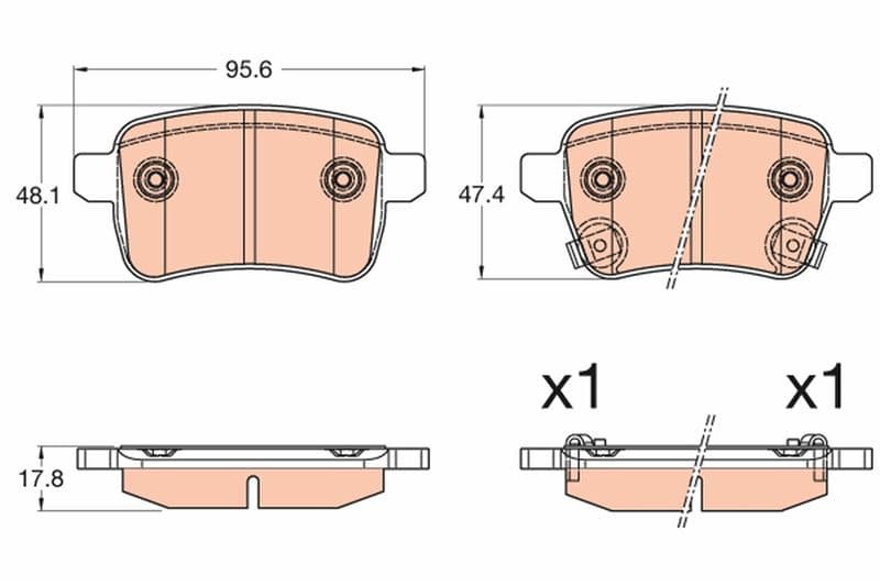 Arka Fren Balatası Opel Corsa E 14>19 Adam 14>19 15 Jant Rpo J67 Fiat Egea 16> 500L 13> 264mm
