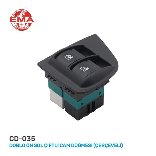 Cam Açma Anahtarı Fiat Doblo 05- Sol Çiftli-Çerçeveli
