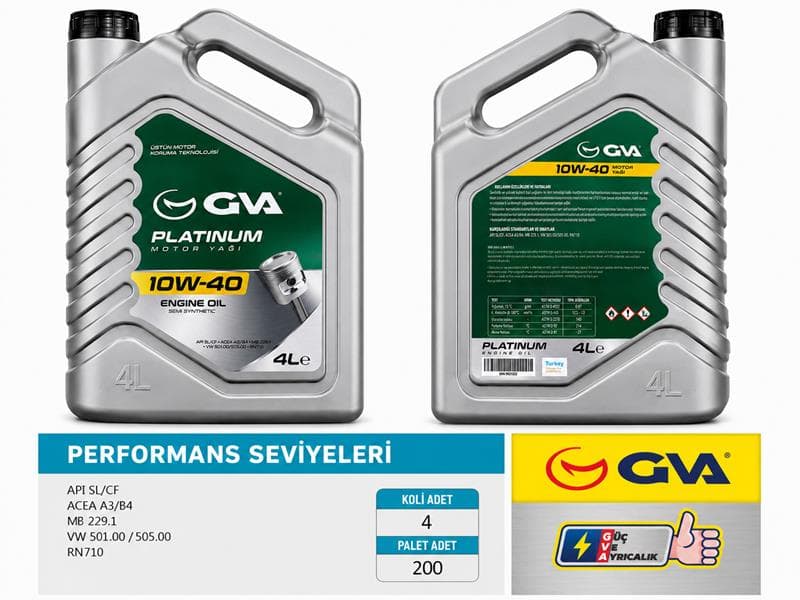 Motor Yağı 10W40 4 LT Platinum Yari Sentetik Api SL/CF