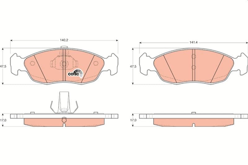 Ön Fren Balatası Fişsiz Peugeot P106 93>04 P205 87>90 P306 93-01 Citroen Xsara 97>05 Saxo 96>0 3 247mm