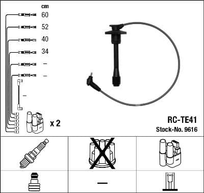 Buji Kablosu Toyota Corolla 1.6L 4A-Fe AE101 AE111 Dohc Enjeksiyonlu 92-00 RC-TE41