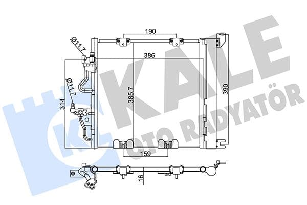 Klima Radyatörü Kondenseri Opel Astra H 04>10 Zafira B 05>15 1.3-1.7-1.9 Cdti-DT-DTH-DTL Al/al 405x385x18
