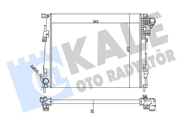 Su Radyatörü Renault Trafic II-Opel Vivaro-Nissan Primastar 2.0DCI-Cdti 06 > MT Mekanik 562x470x24 93854164