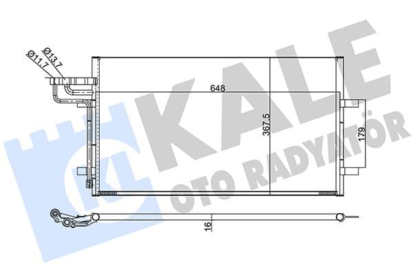 Klima Radyatörü Kondenseri Focus Cmax 03-07 1.6-1.8-2.0-1.6TDCI-1.8TDCI-2.0TDCI 628x371x16