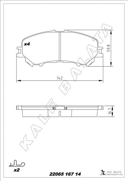 Ön Fren Aynasi Küçük Renault R9-R11-R19-R21 Clio I 91>96 Clio II 98> Clio Symbol 00>09 Kangoo 97> Megane I 96> Symbol II 08> 238x20.1 Havali 4 Delik