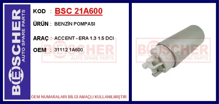 Yakıt Pompası Depo İçi Hyundai Accent Admire Era 1.5L D3EA D4FA CRDi 02-10 / Getz 1.5L D3EA D4FA C Rdi 03-10