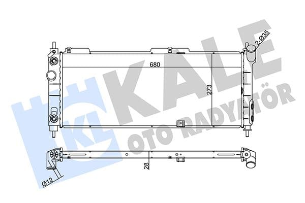 Su Radyatörü Opel Corsa B-Combo-Tigra 1.2I 1.4I 1.6I 16V 93 > At Ac Brazing 680x273x28