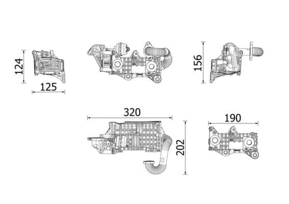 Egr Soğutucu Kütüğü Komple P301-P208-P2008-P3008-P5008-Partner-Berlingo-Jumpy-C3-C4-C-Elysee 1.5 BL Uehdi DV5 Tourneo-Focus IV 17> Courier 17> Kuga III 19> 1.5 Ecoblue Fiat Doblo 24> 1.5D Mjet