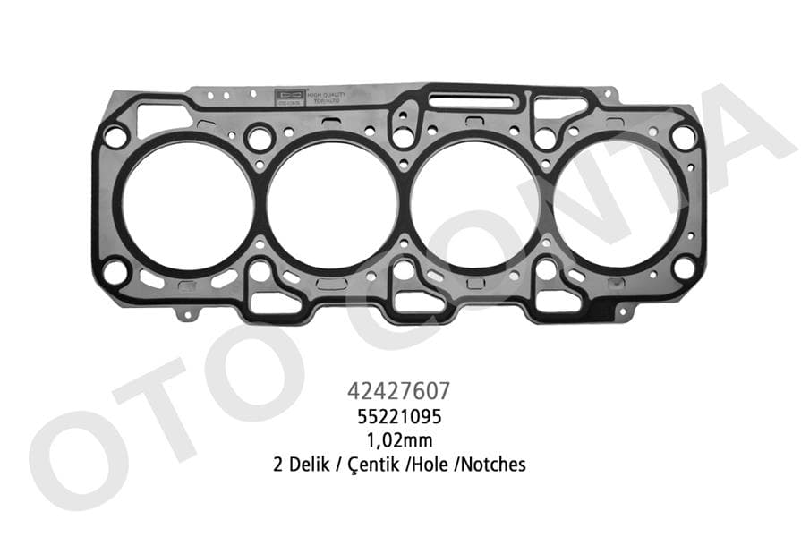 Silindir Kapak Contası Fiat Doblo 10> Linea 07> Bravo II 07>14 500L 12>18 Egea 16>20 500X 14> Alfa Romeo Giulietta 10>16 Mito 09>15 1.6D MTJ 1.02mm